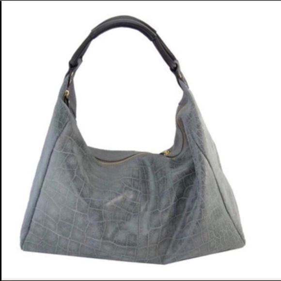 Lola Bernard Modena Croc Embossed Leather Hobo - Picture 1 of 8